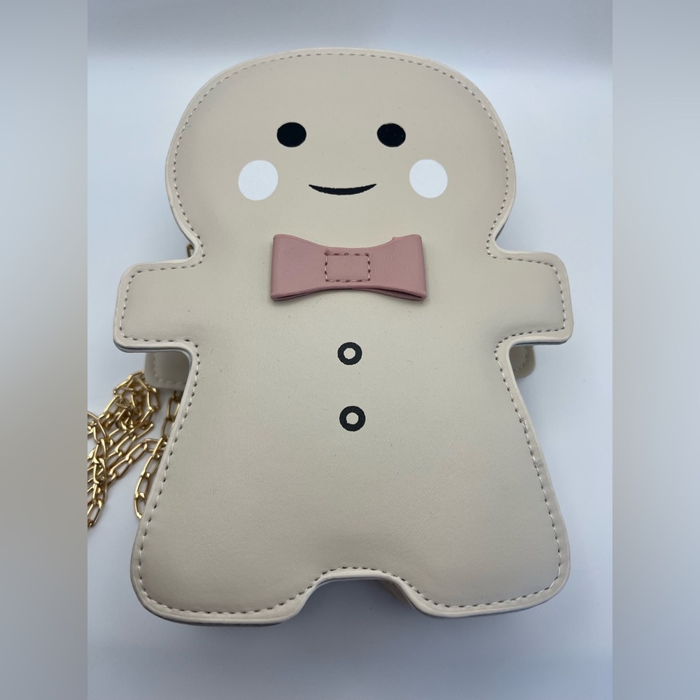 Gingerbread Man Women’s or Childs Crossbody Bag - Cream and Pink